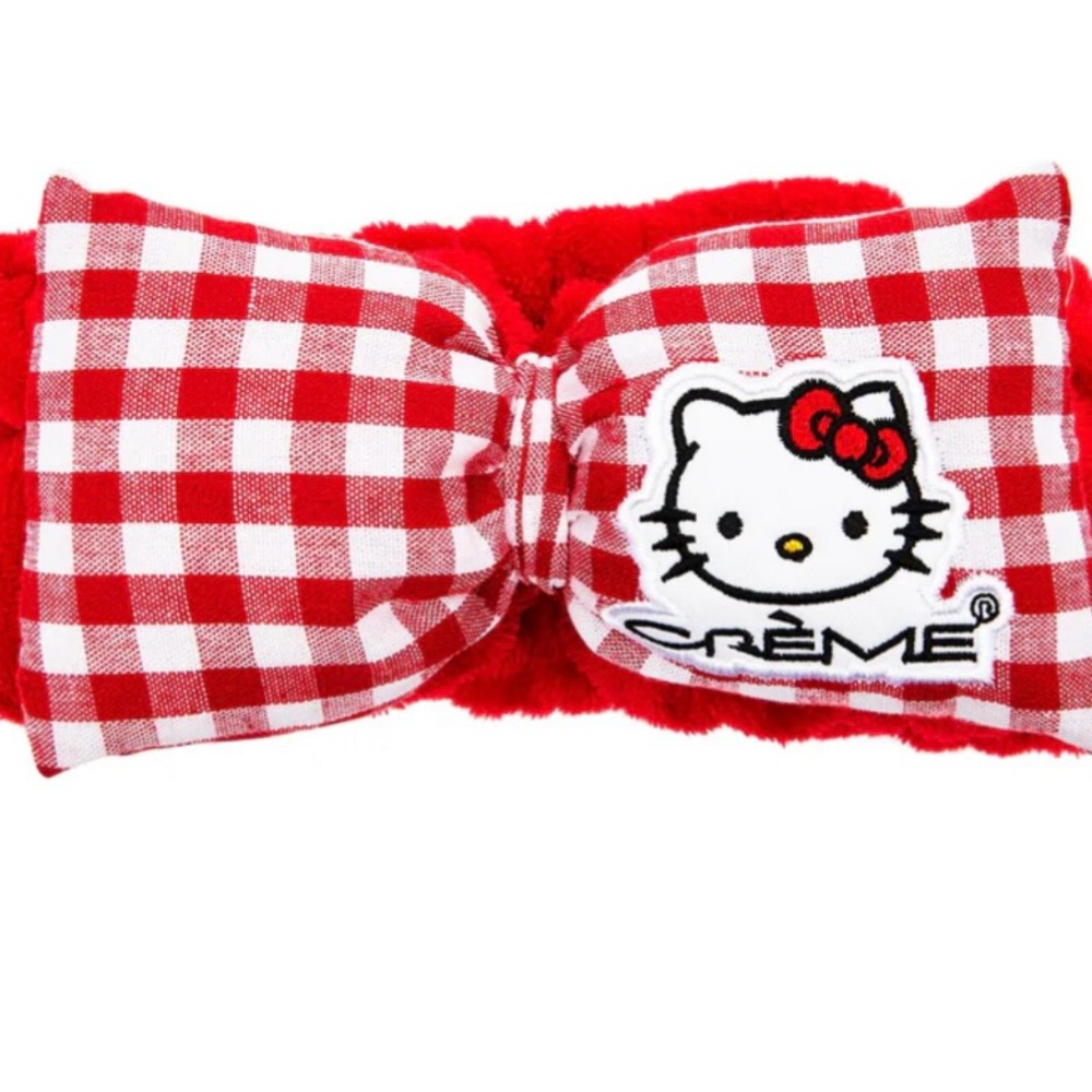 Crème Hello Kitty Red Gingham Spa Headband, NWT
